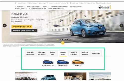 Renault homepage