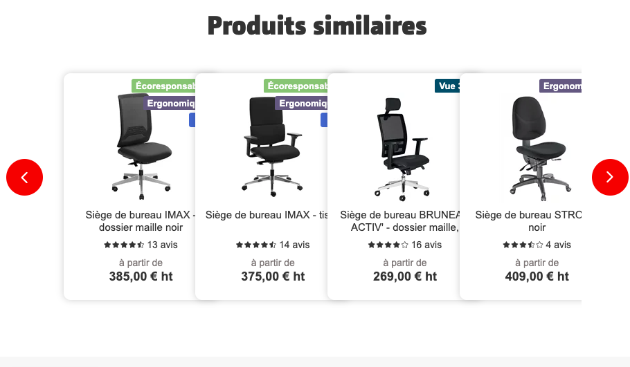 Upsell Cross-sell Produits similaires