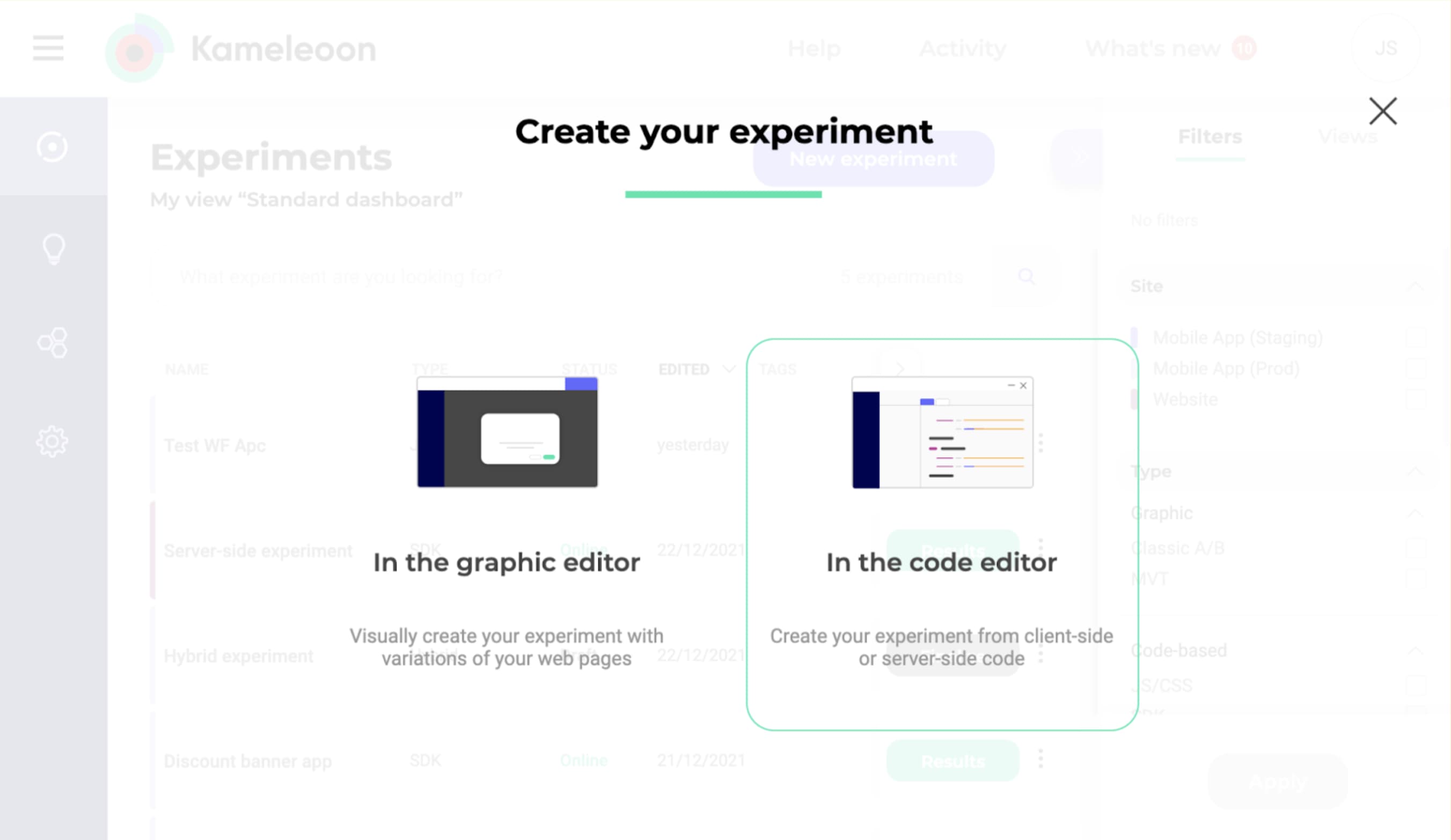 How to do experimentation with the code editor