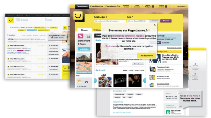 Pages Jaunes implemented a personalized experience for first-time visitors