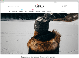 homepage of a website peronsalized for a woman in winter - beginner guide visitor segmentation