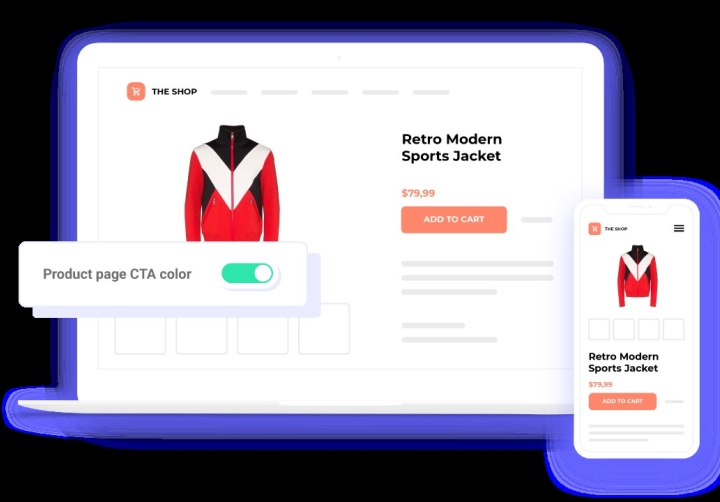 the shop retro sports jacket custom product page